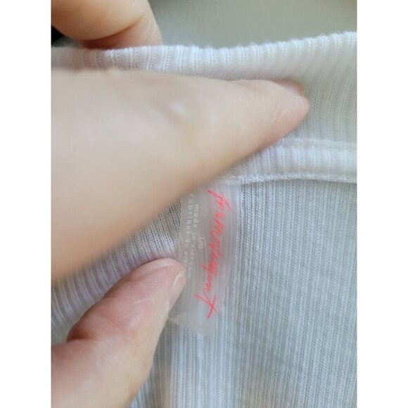 Free People Movement Size large Mine Over Matter Crop White Long Sleeve rib - Picture 3 of 5